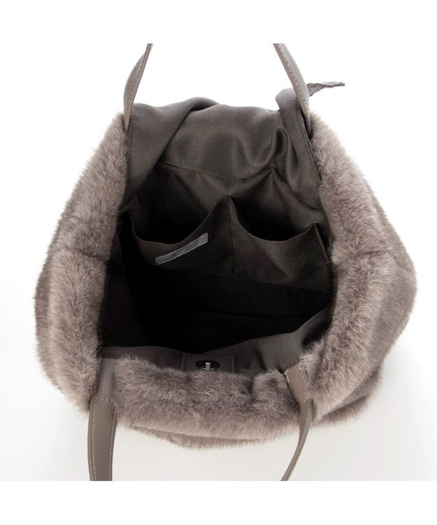 UNBILLION カシュカシュ cachecache / ミンク風ファーシンプルトート GY