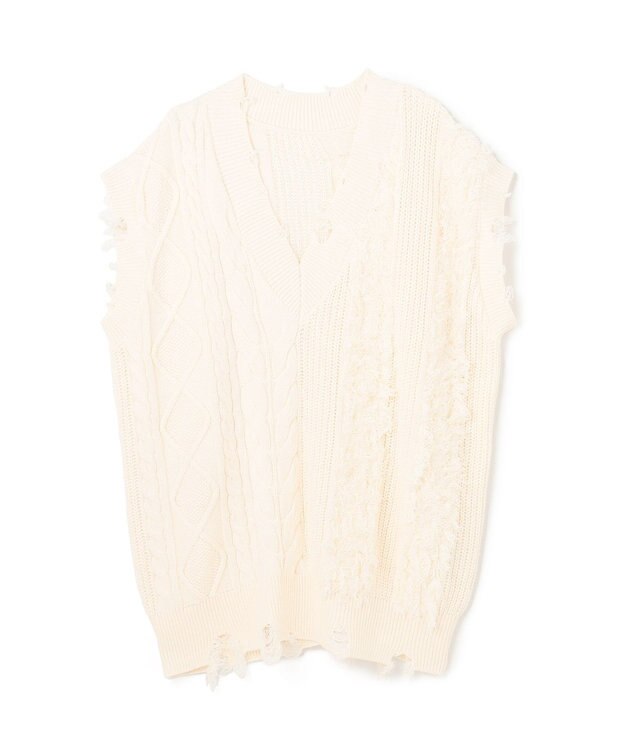 GRACE CONTINENTAL クラッシュニットトップ キナリ