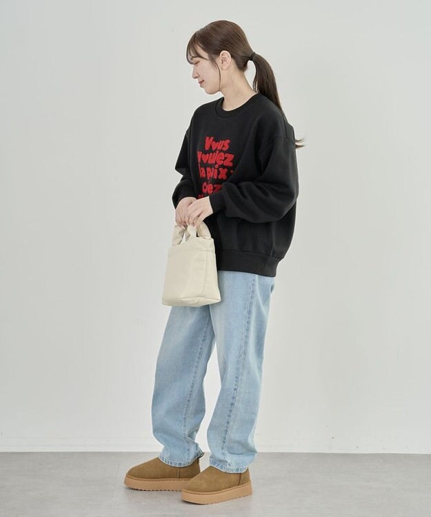 Green Parks ・ＤＯＵＢＬＥ　ＦＬＡＧＳ　サガラ刺繍スウェット Black