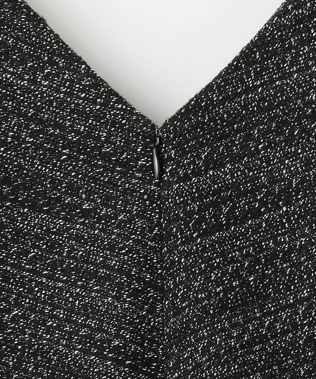 組曲 ファンシーツイード Vネックジャンスカ ブラック系