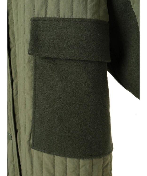 AMERICAN HOLIC キルポカ異素材Ｍｉｘロングコート Khaki