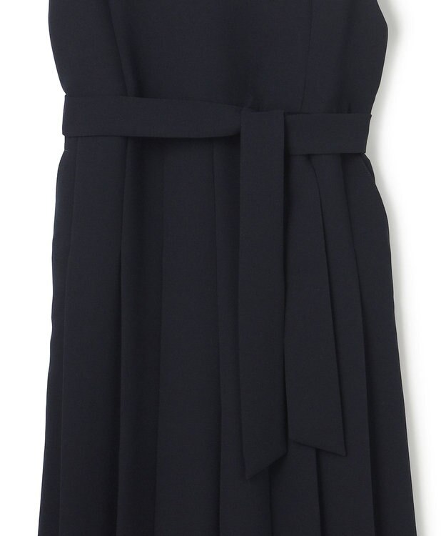 uncrave ウォッシャブルダブルクロス プリーツオールインワン ネイビー