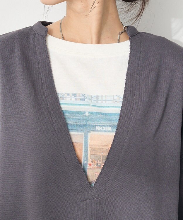 CRAFT STANDARD BOUTIQUE TC裏毛Ｖネックプルオーバー Black