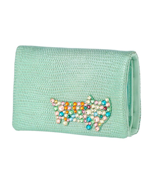 tsumori chisato CARRY キラネコストーン 2つ折り財布 グリーン