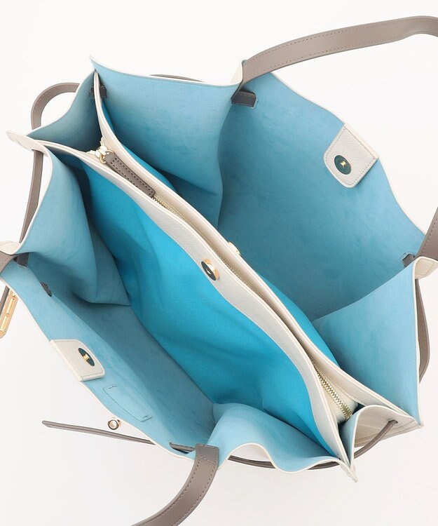 LA BAGAGERIE コンビカラーA4トートバッグ アイボリー