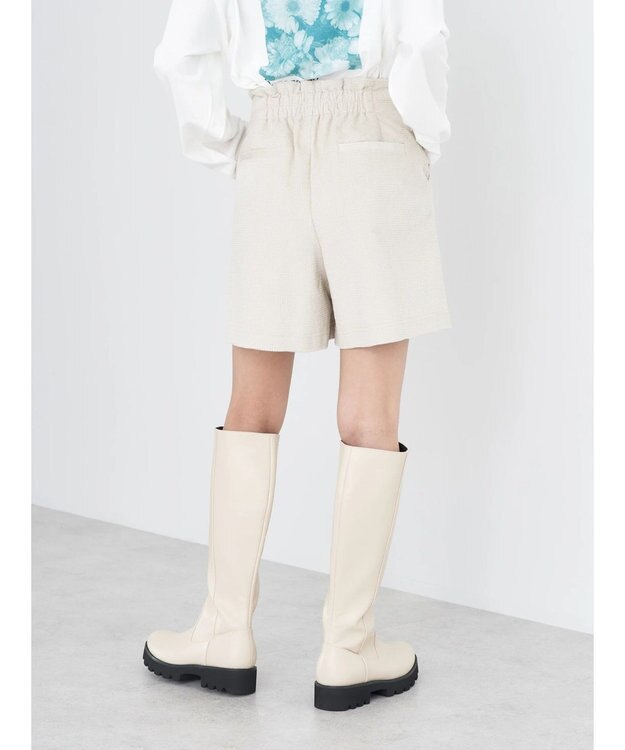 earth music&ecology ワッフルコーデュロイショートパンツ Ivory