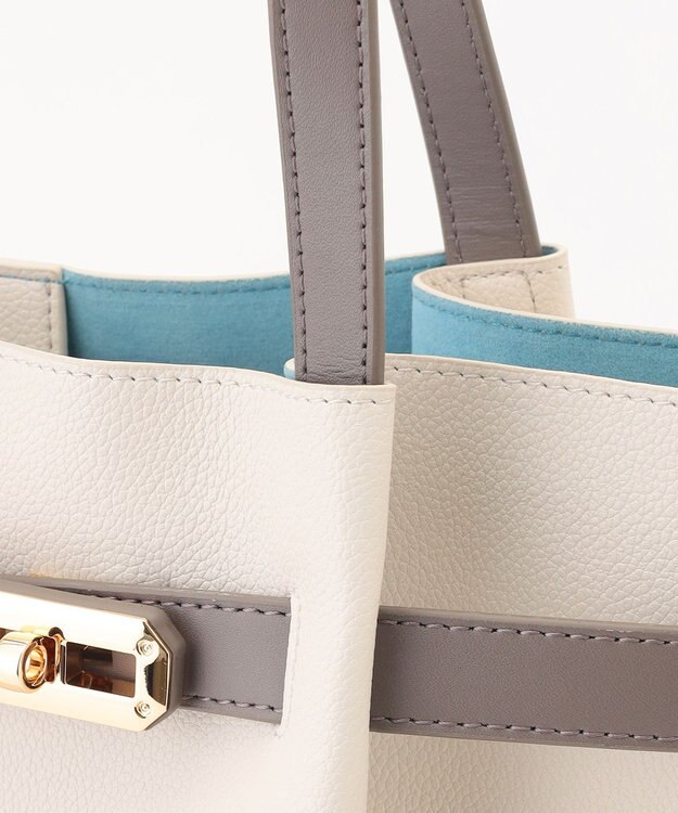 LA BAGAGERIE コンビカラーA4トートバッグ アイボリー