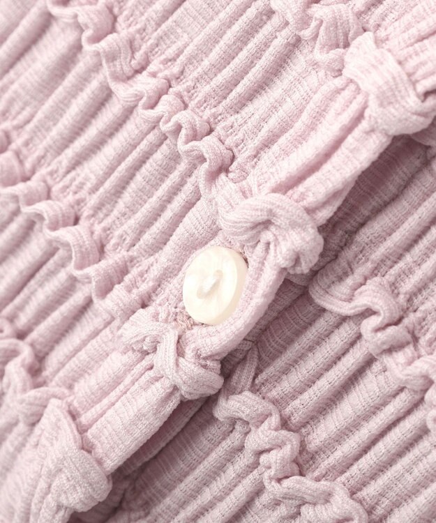 earth music&ecology 【予約】シャーリングカットカーディガン ピンク