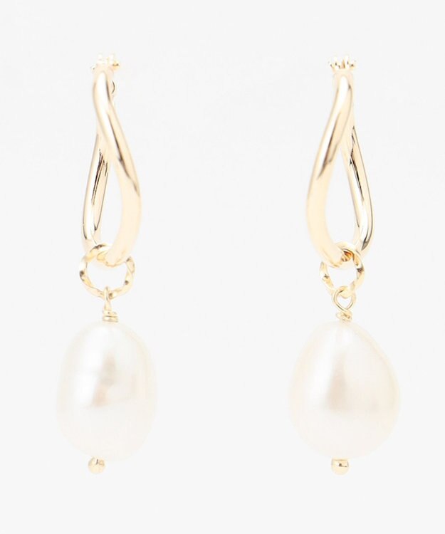TOCCA 【新色ピンクゴールドが入荷！】【WEB限定】PETAL HOOP PIERCED EARRINGS K10 淡水パール ピアス ゴールド系