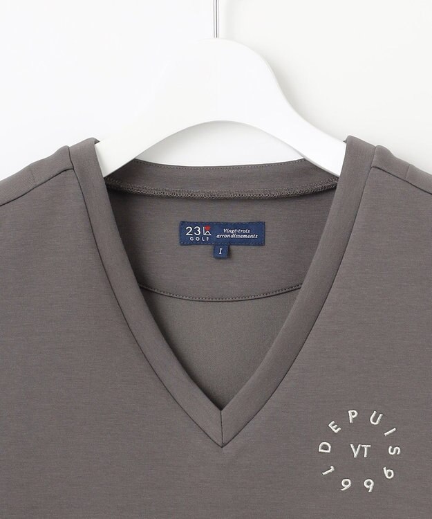 23区GOLF 【WOMEN/EC限定】ワンポイント ジャージー ベスト ロングシーズン使える 温度調節に最適 グレー系