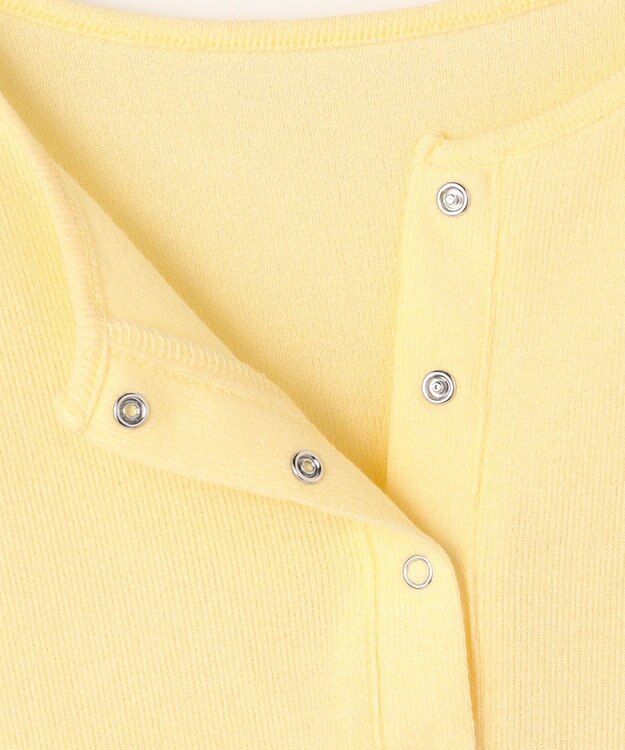 ANY クリアラメフライスヘンリーネックプルオーバー イエロー