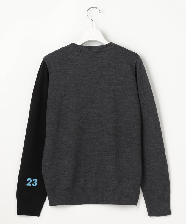 23区GOLF 【WOMEN】ロゴチェックジャガード　クルーネック ニット グレー系