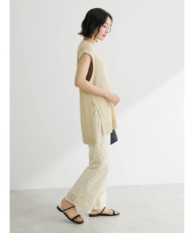 Green Parks 格子柄レースパンツ Light Beige