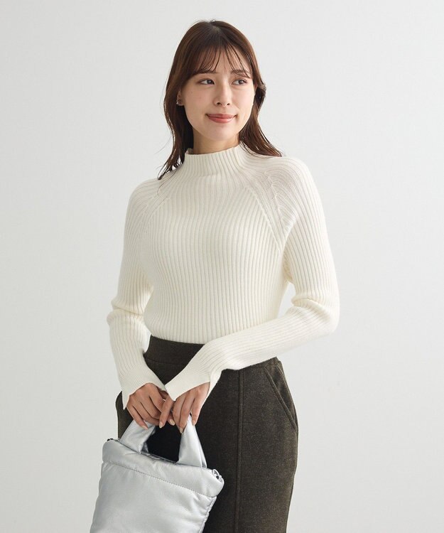 Green Parks ・Ｐｅｔｉｔ　Ｆｌｅｕｒ　ボトルネックリブニット Off White