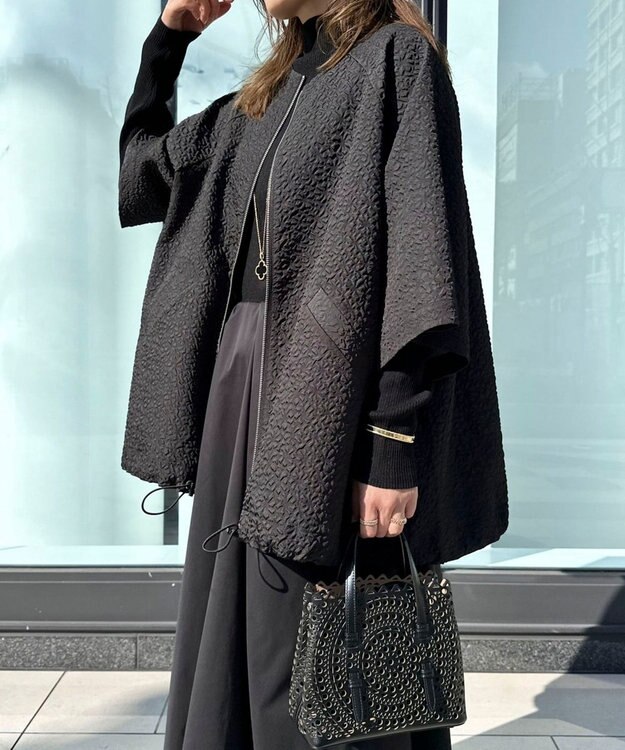 Green Parks AnriettMusee フロントジップジャガードブルゾン Black