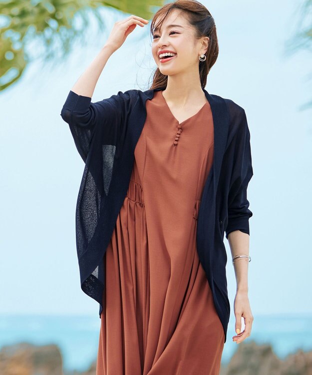 Tiaclasse L 【洗える】サイドギャザーワンピース オレンジ