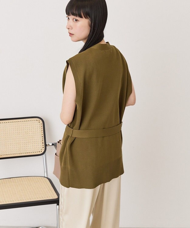 AMERICAN HOLIC 金ボタンニットジレ Khaki