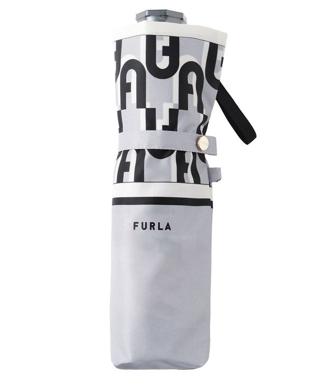 MOONBAT FURLA 折りたたみ傘 アーチロゴ グレー