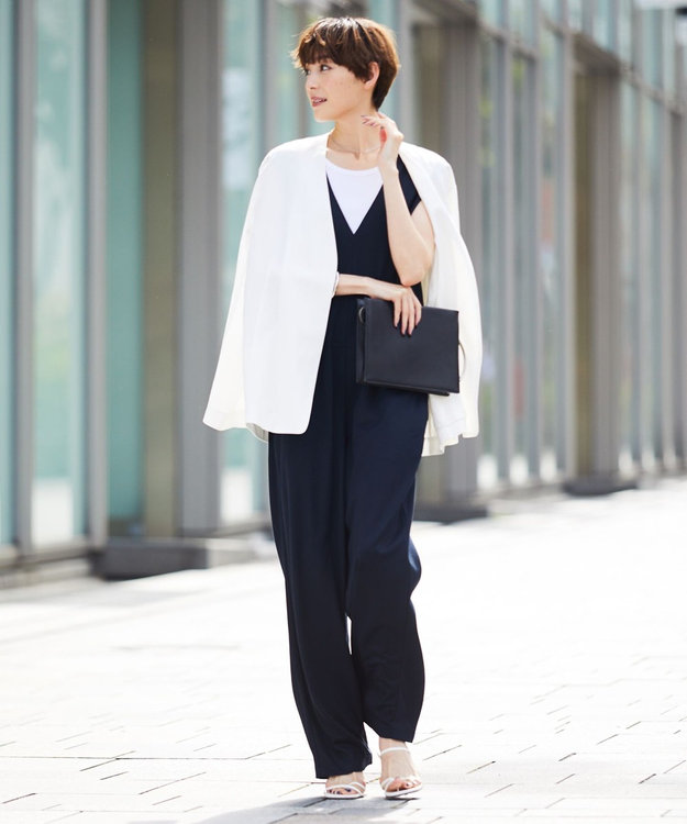 ICB 【洗える】 Unleash ノーカラージャケット オフホワイト系