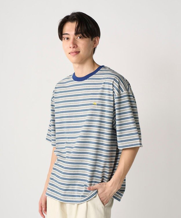 OP／FILA 【Kappa】ウェルネスクラブボーダーTシャツ ブルー