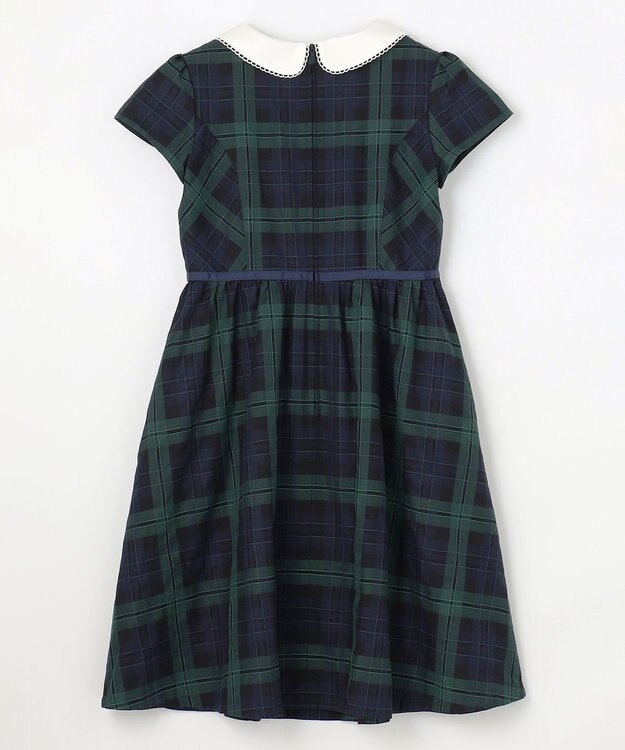 組曲 KIDS 【150-170㎝】クラシックチェック ワンピース グリーン系3