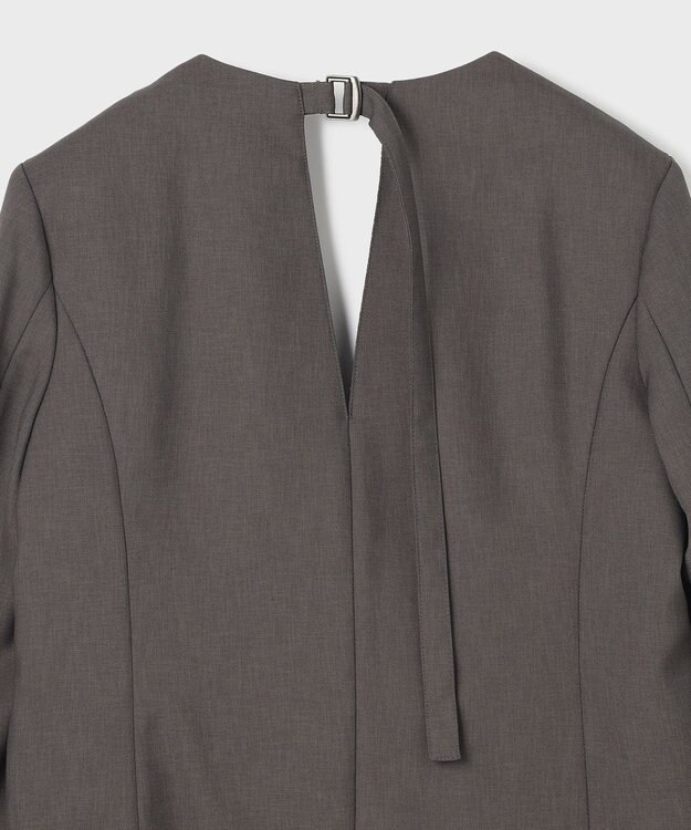 GRACE CONTINENTAL バックシャンノーカラージャケット チャコール