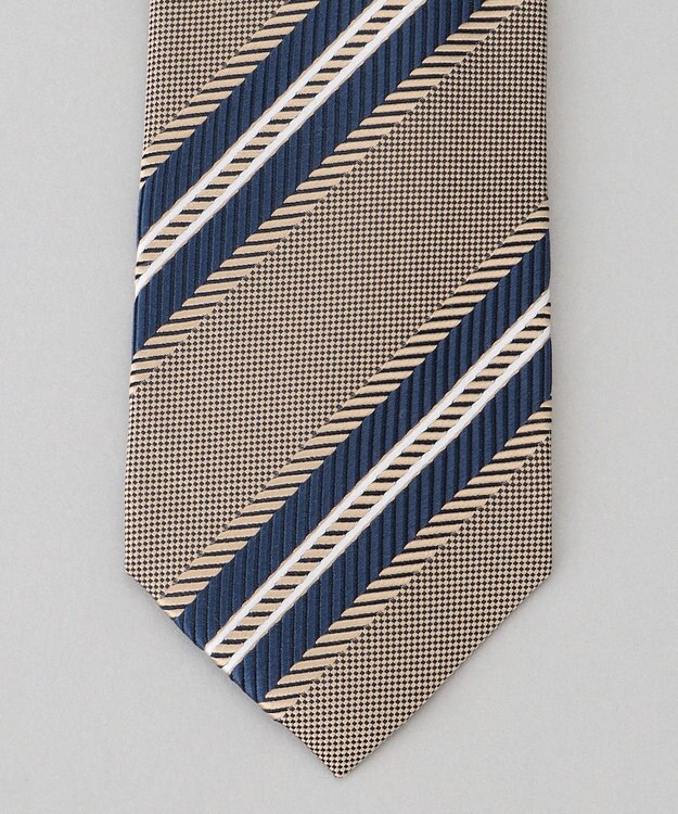 GOTAIRIKU GOTAIRIKU別注【日本製】シルク ネクタイ_レジメンタル ダークブラウン系1