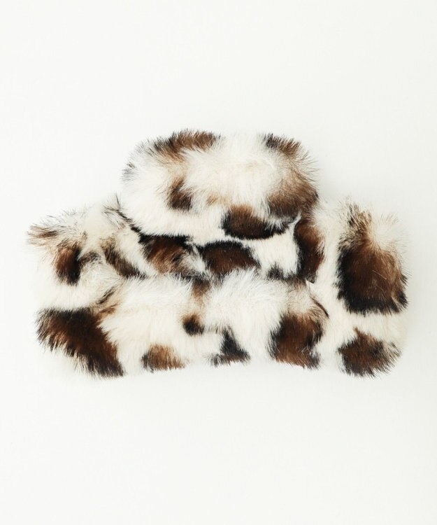 WEGO Lファーレオパードスクエアバンス ベージュ