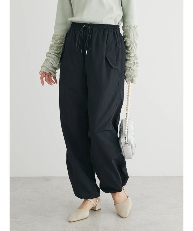 Green Parks パラシュートパンツ Black