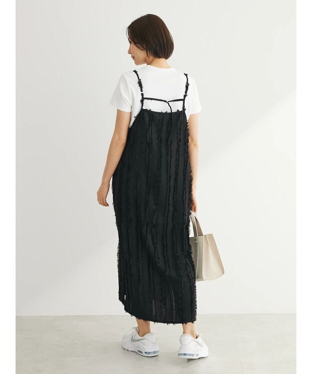 Green Parks フェザージャガードキャミワンピース Black