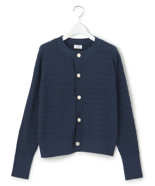 J.PRESS YORK STREET 【WOMEN】コットンケーブル カーディガン ネイビー系