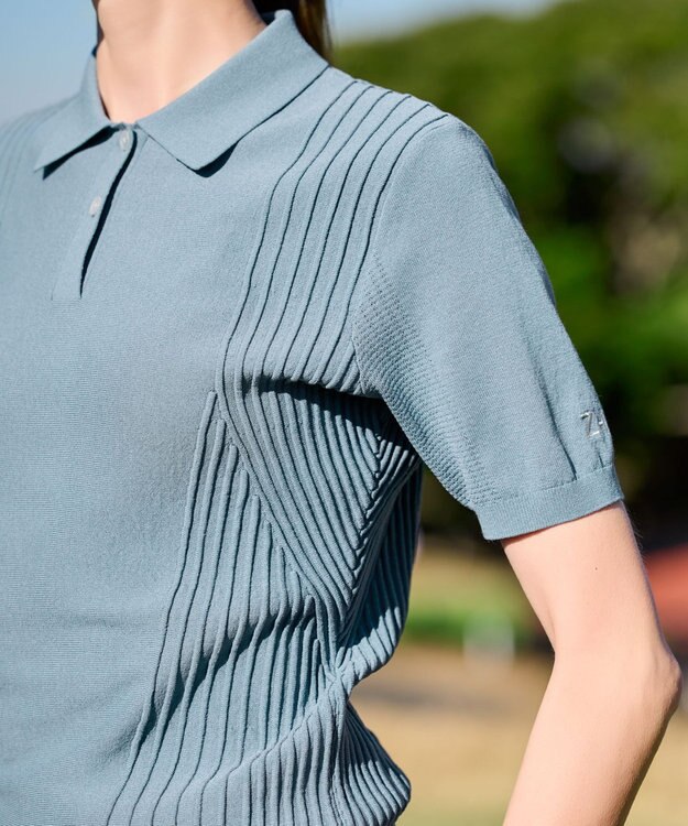 ZERO HALLIBURTON 【雑誌掲載】ニットポロシャツ ZHG-W5S7a 82982 ライトブルー