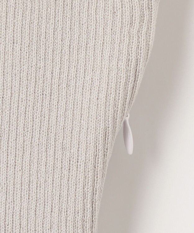 ANY SIS 【洗える】フラワープリントドッキングニット ワンピース アイスグレー系