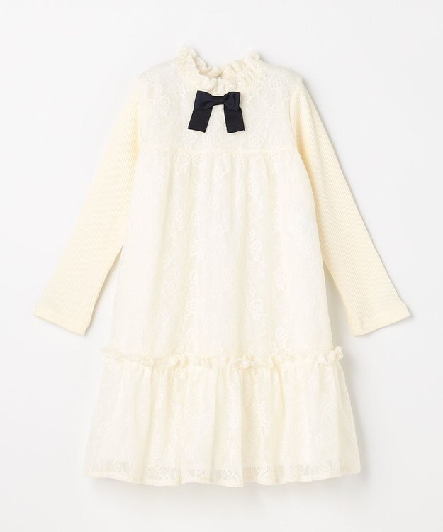 組曲 KIDS 【110-140㎝】スノウレース ワンピース オフホワイト