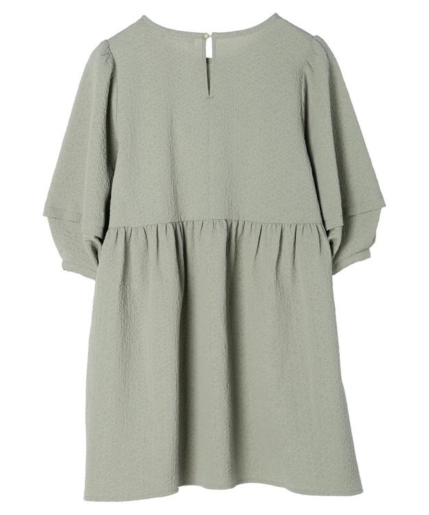 Green Parks ジャガードペプラムブラウス Light Khaki