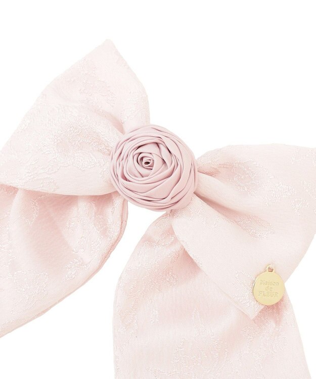 Maison de FLEUR ローズリボンジャカードバレッタ Light Pink
