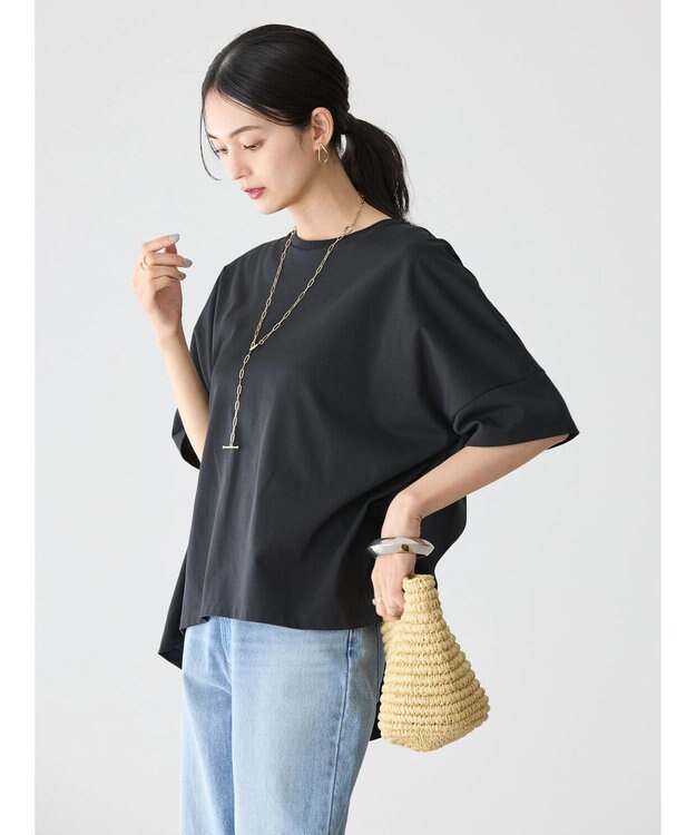 AMERICAN HOLIC 接触冷感バックタックカットプルオーバー Black