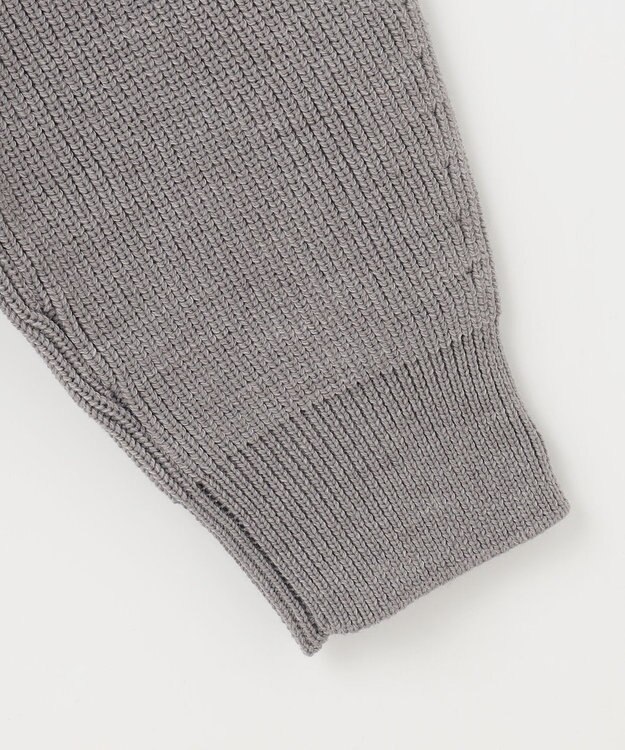 自由区 【洗える】ジップアップニット アウター グレー