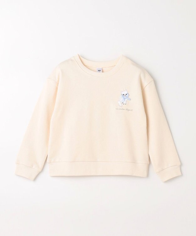 ANY KIDS アニマル バックプリントトレーナー エクリュ×ネコ