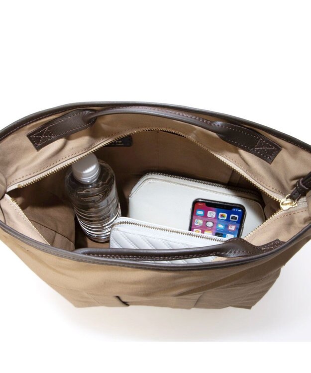 UNBILLION ペルケ perche / ベンダイルコットンスコッチガードプリーツショルダー ベージュ