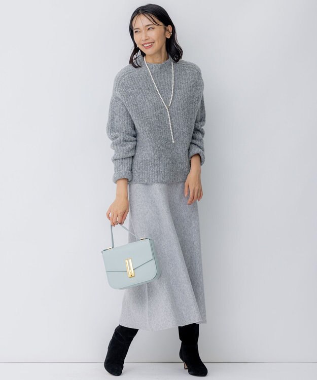 23区 ブラッシュドアルパカブレンド ニット ライトグレー系