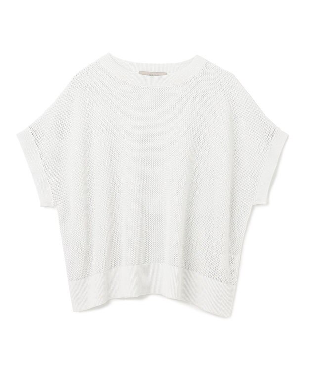 UNFILO L メッシュ ハーフスリーブ プルオーバー シルバーラメ