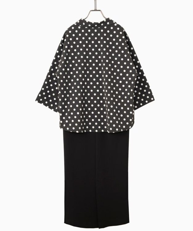 FORFORMO 【洗える/UVカット】Layered Shirt One-piece レイヤードシャツワンピース プリントブラック