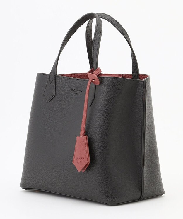 LA BAGAGERIE 【MONICA】バイカラーミディトートバッグ ブラック