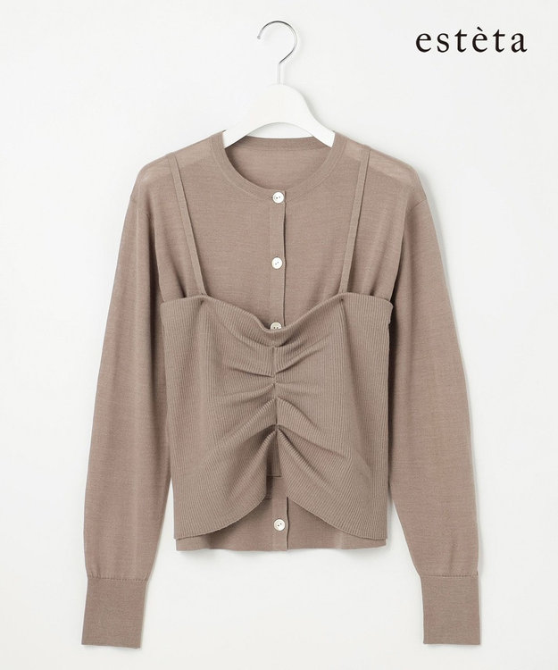23区 L 【エステータ】ビスチェカーディガン ブラウン系