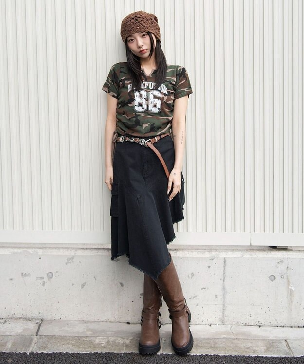 WEGO キーネックサイドレースアップちびT 柄5