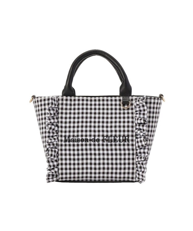 Maison de FLEUR ギンガムフリル2Wayバッグ Black