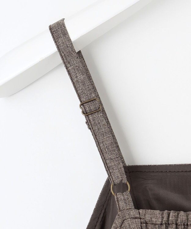 Feroux バッグリボン ジャンパースカート ダークブラウン系