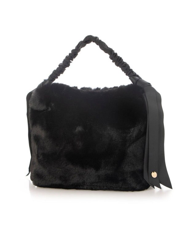 UNBILLION カシュカシュ cachecache / 下がりグログランワンハンドルエコファートート ブラック