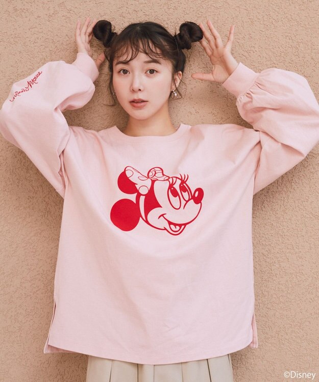 earth music&ecology 【予約】【綿100％】Disney/アソートプリントロンTEE ピンク